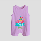 Jingle Bells - Customized Christmas Themed Romper Suit For Babies - LILAC - 0 - 5 Months Old (Chest 18")