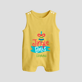 Jingle Bells - Customized Christmas Themed Romper Suit For Babies - PASTEL YELLOW - 0 - 5 Months Old (Chest 18")