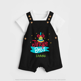 Jingle Bells - Customized Christmas Themed Dungaree Set For Kids - BLACK - 0 - 5 Months Old (Chest 18")