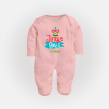 Jingle Bells - Customized Christmas Themed Sleep Suit For Babies - BABY PINK - New Born (Chest 7.5")