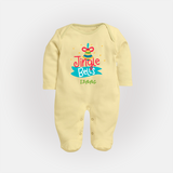 Jingle Bells - Customized Christmas Themed Sleep Suit For Babies - PASTEL YELLOW - New Born (Chest 7.5")