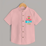 Jingle Bells - Customized Christmas Themed Shirt For Kids - PEACH - 0 - 6 Months Old (Chest 23")