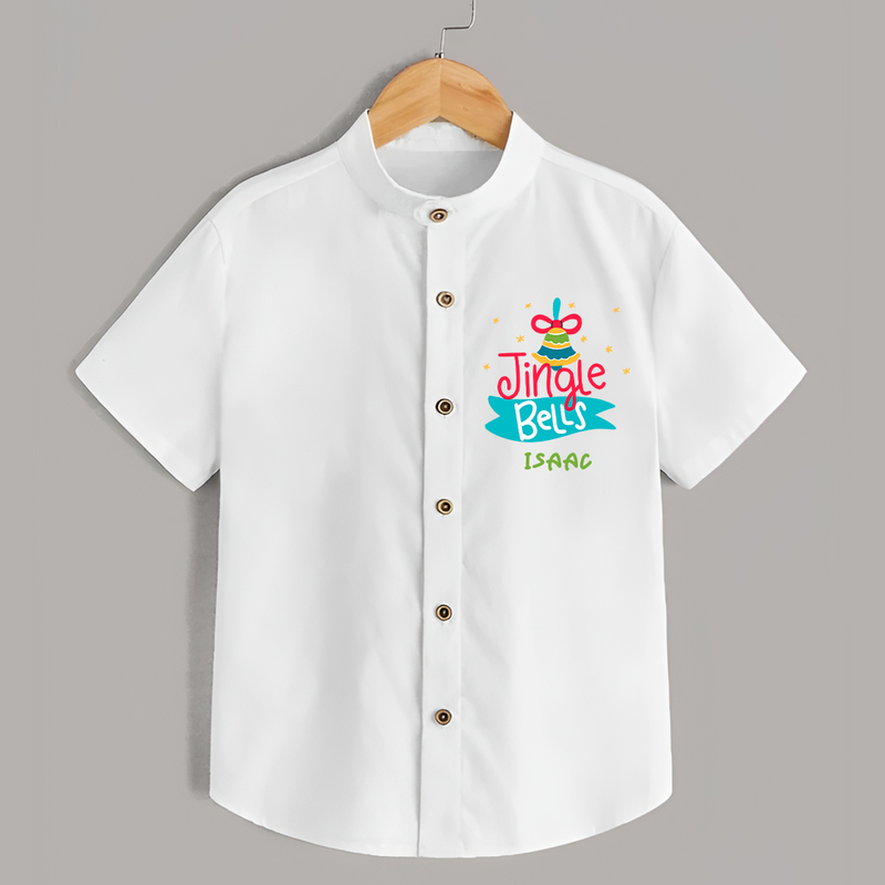 Jingle Bells - Customized Christmas Themed Shirt For Kids - WHITE - 0 - 6 Months Old (Chest 23")