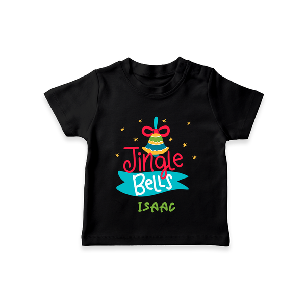 Jingle Bells - Customized Christmas Themed T-Shirt For Kids - BLACK - 0-5 Months Old (Chest 17")