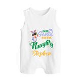 Dear Santa Define Naughty Romper Suit / Sleeveless Romper | Custom Baby Christmas Romper Suit / Sleeveless Romper - WHITE - 0 - 5 Months Old (Chest 18")