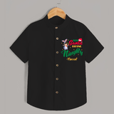 Dear Santa Define Naughty - Customized Christmas Themed Shirt For Kids - BLACK - 0 - 6 Months Old (Chest 23")