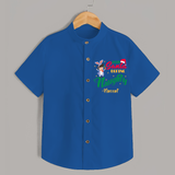 Dear Santa Define Naughty - Customized Christmas Themed Shirt For Kids - COBALT BLUE - 0 - 6 Months Old (Chest 23")