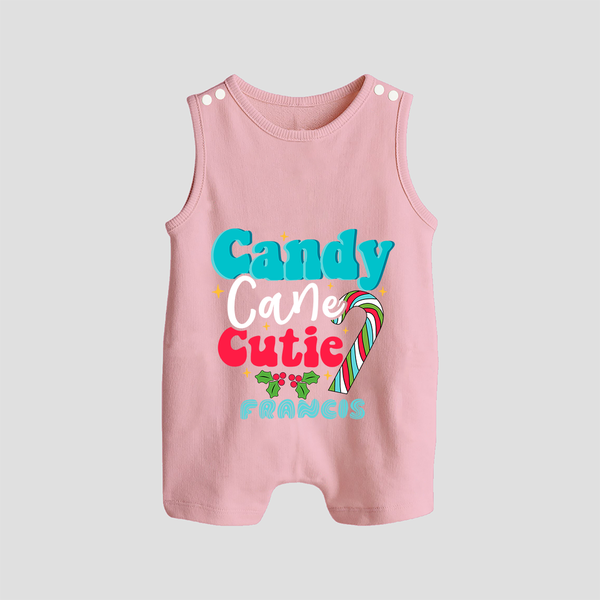 Candy Cane Cutie - Customized Christmas Themed Romper Suit For Babies - BABY PINK - 0 - 5 Months Old (Chest 18")