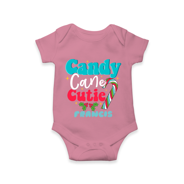 Candy Cane Cutie - Customized Christmas Themed Romper For Babies - ONION - 0 - 3 Months Old (Chest 16")