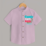 Candy Cane Cutie - Customized Christmas Themed Shirt For Kids - PINK - 0 - 6 Months Old (Chest 23")