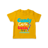 Candy Cane Cutie - Customized Christmas Themed T-Shirt For Kids - CHROME YELLOW - 0-5 Months Old (Chest 17")