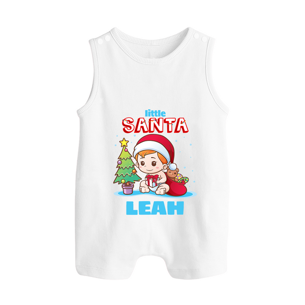 Little Santa Romper Suit / Sleeveless Romper | Custom Baby Christmas Romper Suit / Sleeveless Romper - WHITE - 0 - 5 Months Old (Chest 18")