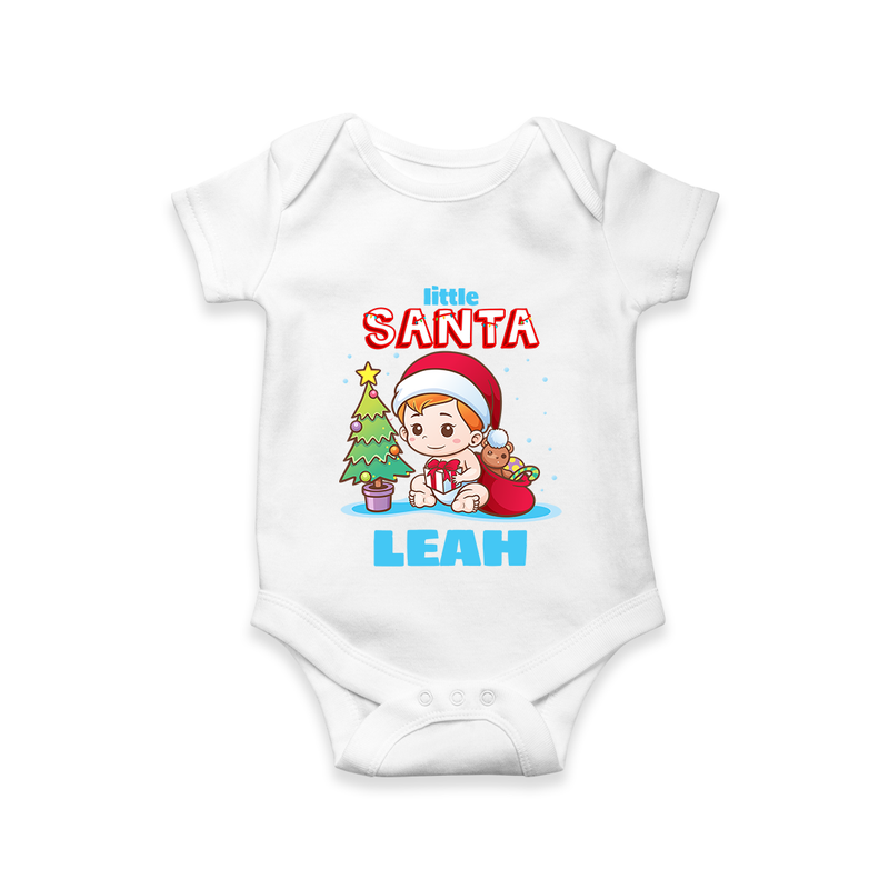 Little Santa Romper | Custom Baby Christmas Romper - WHITE - New Born (Chest 14")