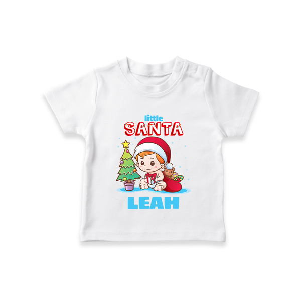 Little Santa T-Shirt | Custom Baby Christmas T-Shirt - WHITE - 0-5 Months Old (Chest 17")