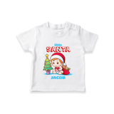 Little Santa - Customized Christmas Themed T-Shirt For Boys - WHITE - 0-5 Months Old (Chest 17")