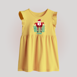 Ho-Ho-Ho - Customized Christmas Themed Baby Frock For Babies - YELLOW - 0 - 3 Months Old (Chest 17")