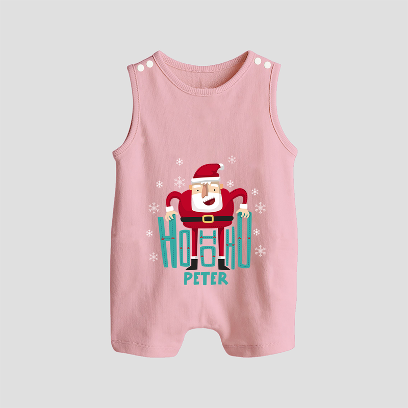 Ho-Ho-Ho - Customized Christmas Themed Romper Suit For Babies - BABY PINK - 0 - 5 Months Old (Chest 18")