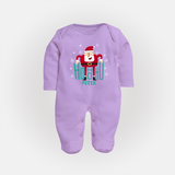 Ho-Ho-Ho - Customized Christmas Themed Sleep Suit For Babies - LILAC - New Born (Chest 7.5")