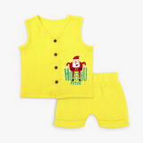 Ho-Ho-Ho - Customized Christmas Themed Jabla Set For Kids - YELLOW - 0 - 3 Months Old (Chest 9.8")