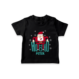 Ho-Ho-Ho - Customized Christmas Themed T-Shirt For Kids - BLACK - 0-5 Months Old (Chest 17")