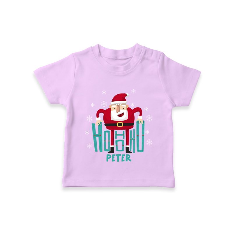 Ho-Ho-Ho - Customized Christmas Themed T-Shirt For Kids - LILAC - 0-5 Months Old (Chest 17")