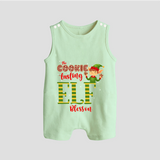 The Cookie Tasting Elf - Customized Christmas Themed Romper Suit For Babies - MINT GREEN - 0 - 5 Months Old (Chest 18")