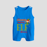 The Cookie Tasting Elf - Customized Christmas Themed Romper Suit For Babies - ROYAL BLUE - 0 - 5 Months Old (Chest 18")