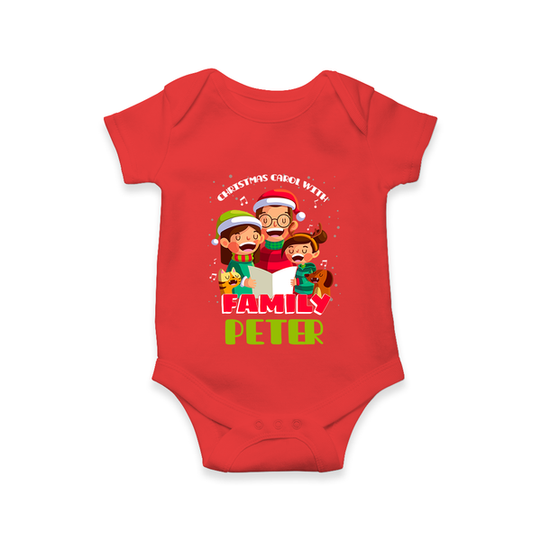 Family Romper | Personalized Baby Holiday Outfit - RED - New Born (Chest 14")