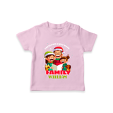 Christmas Carol With Family - Customized Christmas Themed T-Shirt For Kids - PINK - 0-5 Months Old (Chest 17")