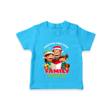 Christmas Carol With Family - Customized Christmas Themed T-Shirt For Kids - SKY BLUE - 0-5 Months Old (Chest 17")