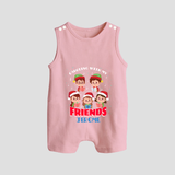 Caroling With My Friends - Customized Christmas Themed Romper Suit For Babies - BABY PINK - 0 - 5 Months Old (Chest 18")