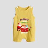 Santa's Little Helper - Customized Christmas Themed Romper Suit For Babies - PASTEL YELLOW - 0 - 5 Months Old (Chest 18")