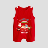 Santa's Little Helper - Customized Christmas Themed Romper Suit For Babies - RED - 0 - 5 Months Old (Chest 18")