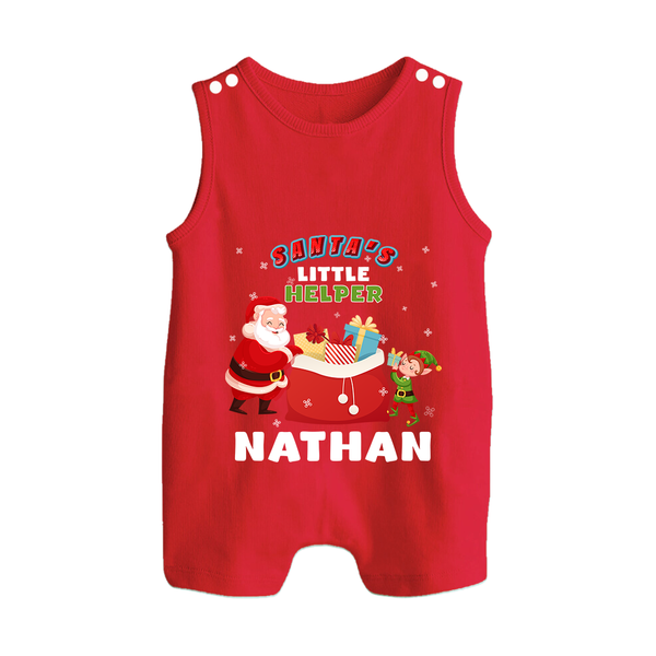 Santa’s Helper Romper Suit / Sleeveless Romper | Custom Baby Christmas Romper Suit / Sleeveless Romper - RED - 0 - 5 Months Old (Chest 18")