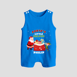 Santa's Little Helper - Customized Christmas Themed Romper Suit For Babies - ROYAL BLUE - 0 - 5 Months Old (Chest 18")