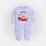 Santa's Little Helper - Customized Christmas Themed Sleep Suit For Babies - BABY BLUE - New Born (Chest 7.5")