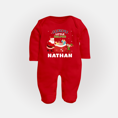 Santa’s Helper Sleep Suit / Full Sleeve Bodysuit | Custom Baby Christmas Sleep Suit / Full Sleeve Bodysuit