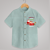 Santa's Little Helper - Customized Christmas Themed Shirt For Kids - ARCTIC BLUE - 0 - 6 Months Old (Chest 23")