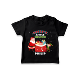 Santa's Little Helper - Customized Christmas Themed T-Shirt For Kids - BLACK - 0-5 Months Old (Chest 17")