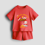 I'm A Special Delivery From The North Pole - Customized Christmas Themed Co-ord Set For Kids - RED - 0-5 months old  (Chest 18")