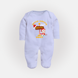 I'm A Special Delivery From The North Pole - Customized Christmas Themed Sleep Suit For Babies - BABY BLUE - New Born (Chest 7.5")