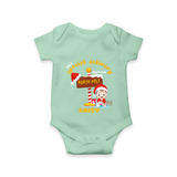 I'm A Special Delivery From The North Pole - Customized Christmas Themed Romper For Kids - MINT GREEN - 0 - 3 Months Old (Chest 16")