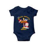 I'm A Special Delivery From The North Pole - Customized Christmas Themed Romper For Kids - NAVY BLUE - 0 - 3 Months Old (Chest 16")