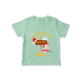 I'm A Special Delivery From The North Pole - Customized Christmas Themed T-Shirt For Kids - MINT GREEN - 0-5 Months Old (Chest 17")