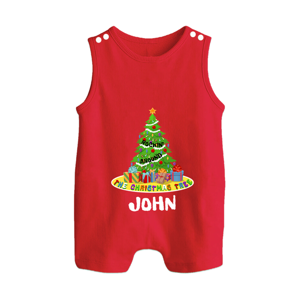 The Christmas Tree Romper Suit / Sleeveless Romper | Custom Baby Christmas Romper Suit / Sleeveless Romper - RED - 0 - 5 Months Old (Chest 18")