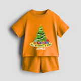 Christmas Tree - Customized Christmas Themed Co-ord Set For Kids - TANGERINE - 0-5 months old  (Chest 18")