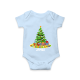 Christmas Tree - Customized Christmas Themed Romper For Kids - BABY BLUE - 0 - 3 Months Old (Chest 16")