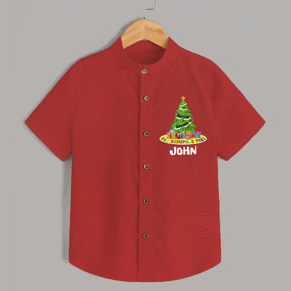 The Christmas Tree Shirt | Custom Baby Christmas Shirt - RED - 0 - 6 Months Old (Chest 23")