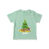 Christmas Tree - Customized Christmas Themed T-Shirt For Kids - MINT GREEN - 0-5 Months Old (Chest 17")