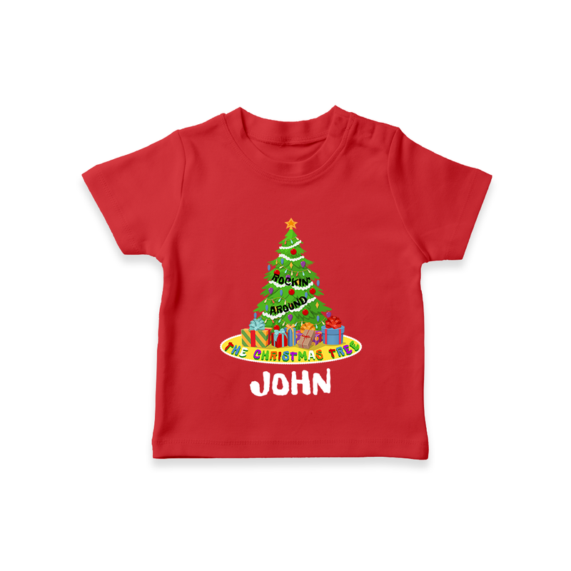 The Christmas Tree T-Shirt | Custom Baby Christmas T-Shirt - RED - 0-5 Months Old (Chest 17")